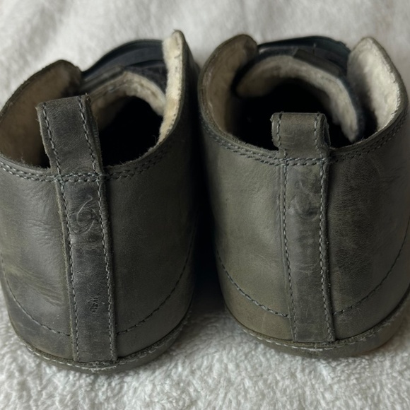 Olukai Moloa Slippers Mid Mens Sz 11 Leather Wool Shearling Gray Moccasins - Picture 4 of 8